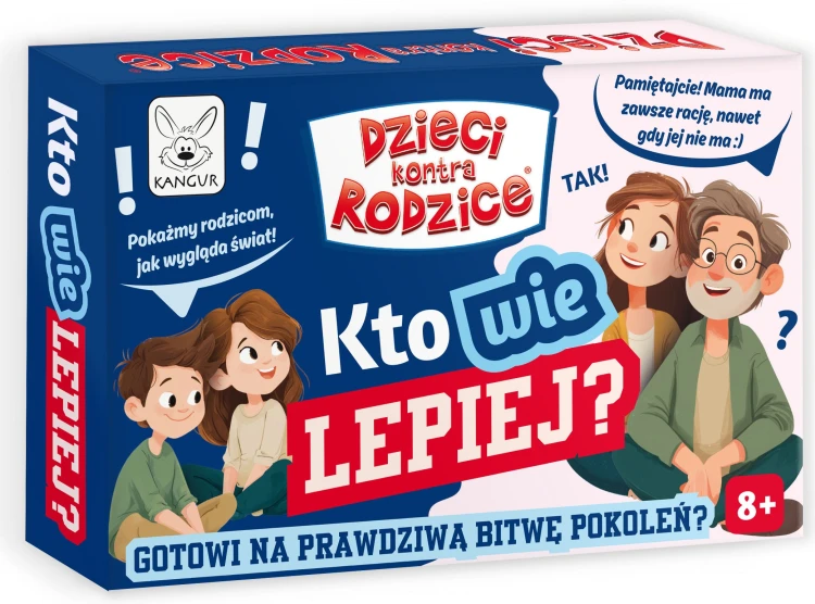 Dzieci kontra Rodzice KANGUR, rodzinna gra quizowa dla dzieci i dorosłych