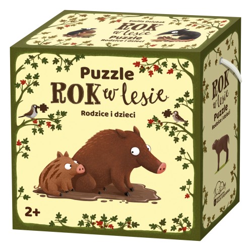Puzzle edukacyjne Rok w lesie 2+ NASZA KSIĘGARNIA - ilustracje leśnych zwierząt i elementy do łączenia