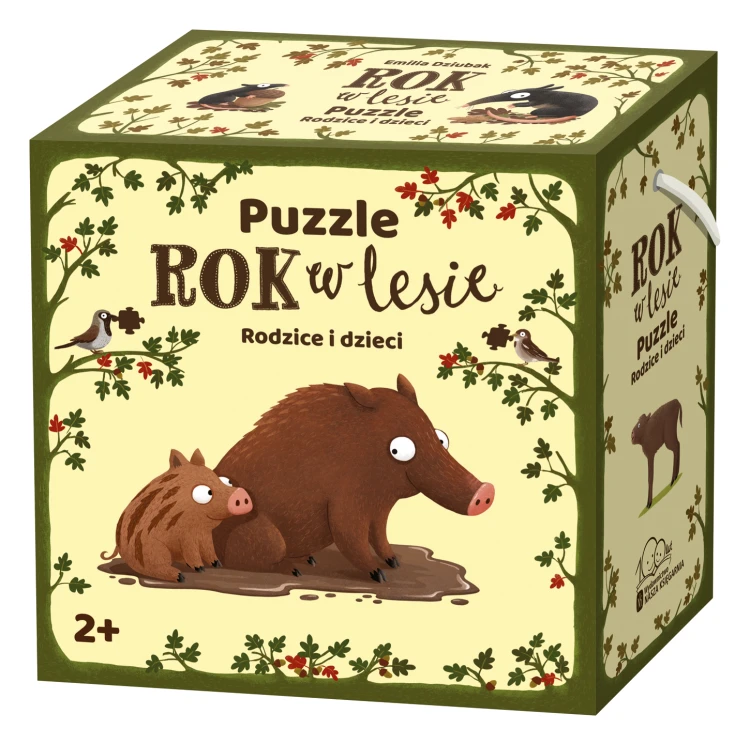 Puzzle edukacyjne Rok w lesie 2+ NASZA KSIĘGARNIA - ilustracje leśnych zwierząt i elementy do łączenia
