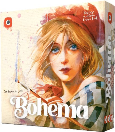 Bohema strategiczna gra karciana Portal Games - ilustracja pudełka z klimatem paryskiej bohemy