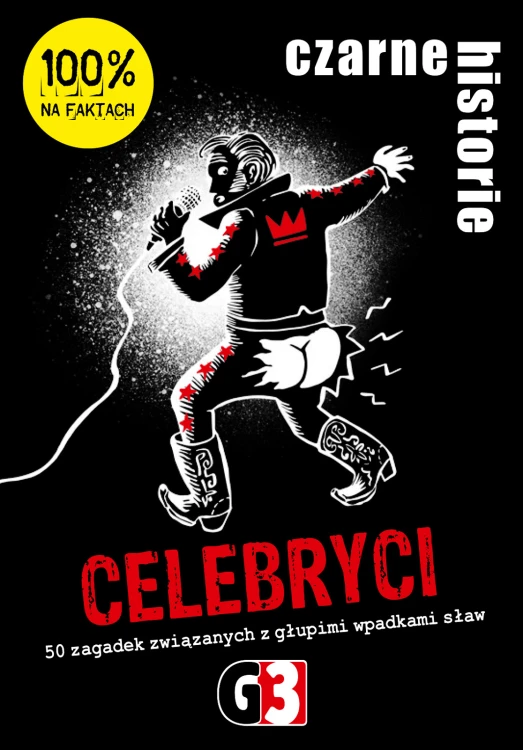 Karty z zagadkami w grze Czarne historie Celebryci – propozycja dla młodzieży 14+