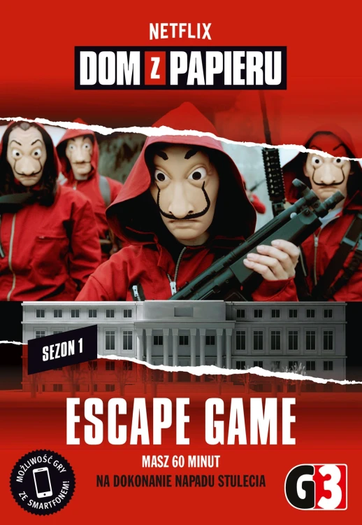 Dom z papieru G3, karty do fabularnej gry Escape Room dla 1–8 graczy