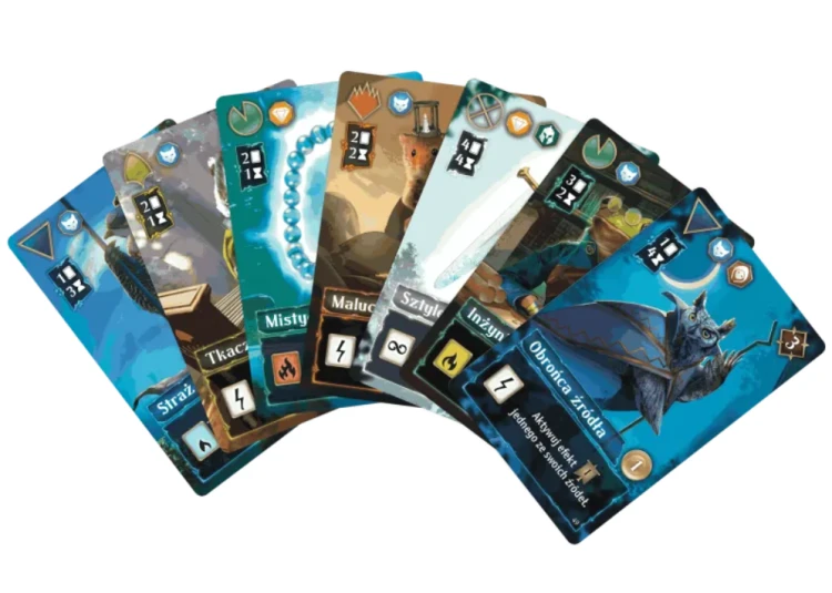 Plansza i karty z gry karcianej Echa Czasu Lucky Duck Games
