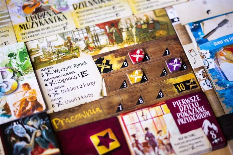 Karty z gry Bohema Portal Games - przykładowe ilustracje inspirowane klasycznym malarstwem