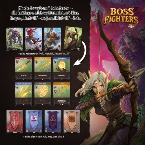 Plansza i karty w grze Boss Fighters QR NASZA KSIĘGARNIA