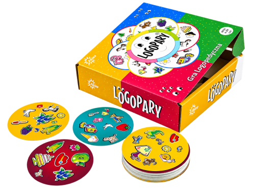 Logopary – gra logopedyczna ABINO 170x170 mm z kartami do ćwiczenia wymowy
