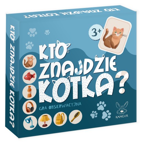 Kolorowe żetony gry obserwacyjnej Kto znajdzie kotka? KANGUR z bliska