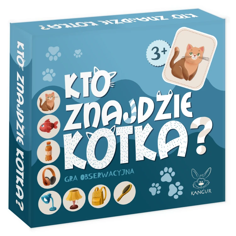 Kolorowe żetony gry obserwacyjnej Kto znajdzie kotka? KANGUR z bliska
