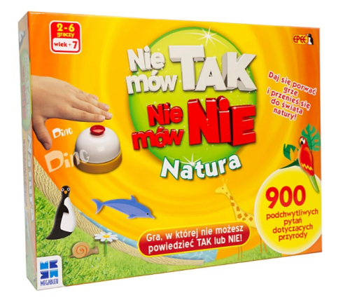 Plansza i pionki gry edukacyjnej Nie mów TAK, Nie mów NIE – Natura Epee z pytaniami o przyrodzie