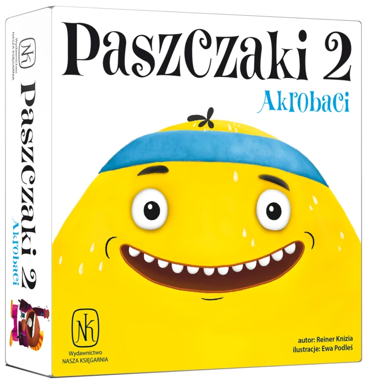Paszczaki 2: Akrobaci rodzinne karty do gry NASZA KSIĘGARNIA z widokiem pudełka i rozłożonych kart
