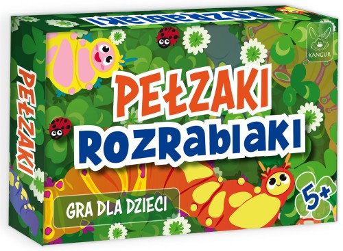 Zbliżenie na kolorowe karty gry Pełzaki Rozrabiaki KANGUR z widocznymi wzorami