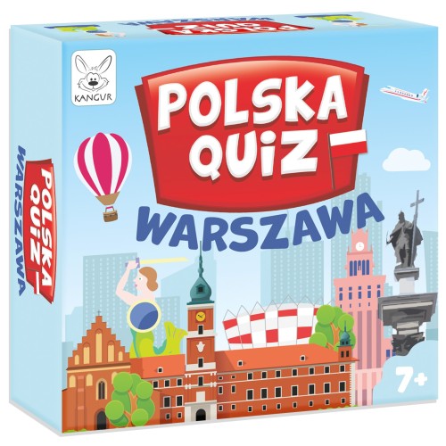 Zestaw kart quizu Polska Quiz. Warszawa z pytaniami o stolicę Polski wydawnictwa KANGUR