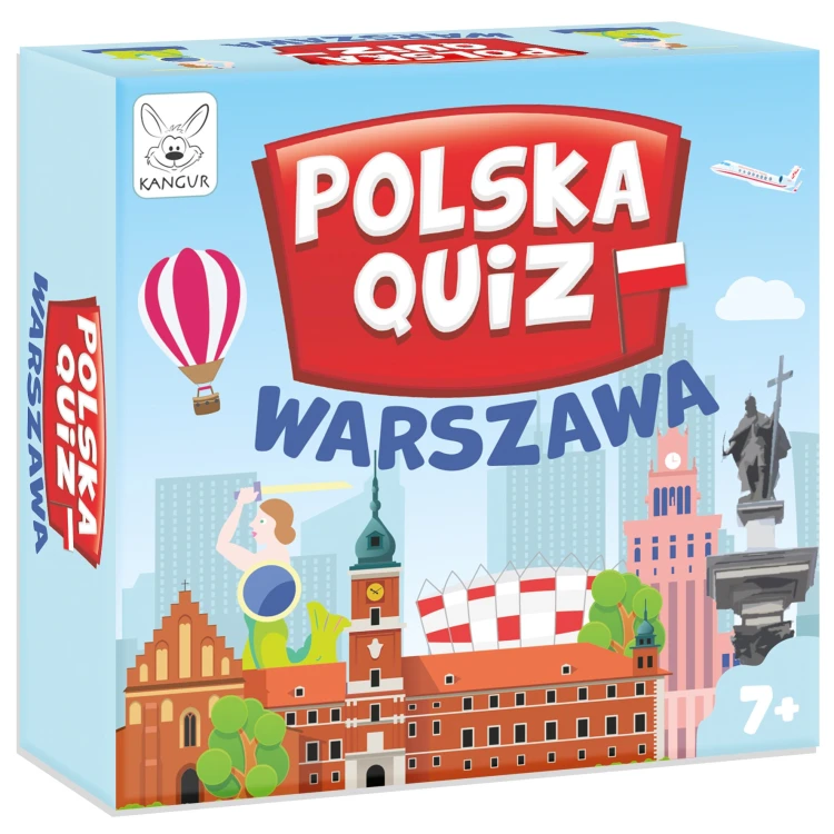 Zestaw kart quizu Polska Quiz. Warszawa z pytaniami o stolicę Polski wydawnictwa KANGUR