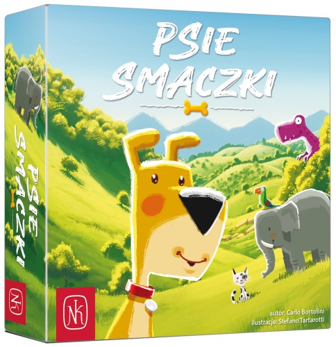 Plansza do gry Psie smaczki marki NASZA KSIĘGARNIA z ilustracjami zwierząt i krajobrazów
