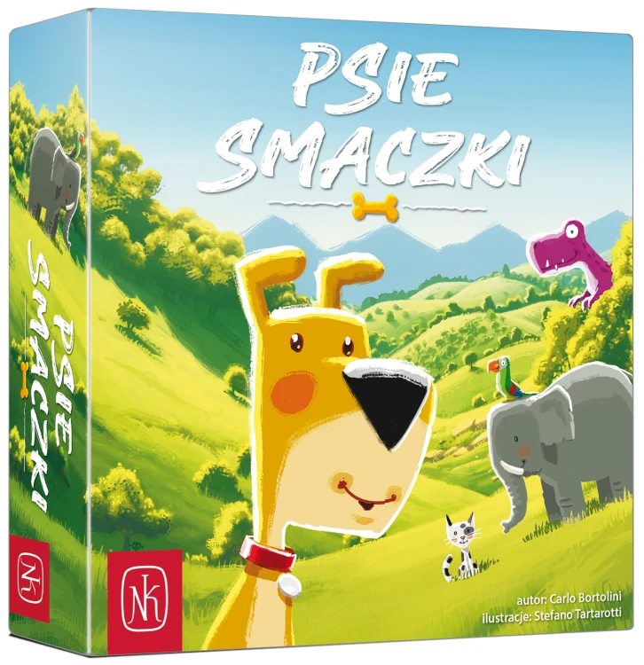 Plansza do gry Psie smaczki marki NASZA KSIĘGARNIA z ilustracjami zwierząt i krajobrazów