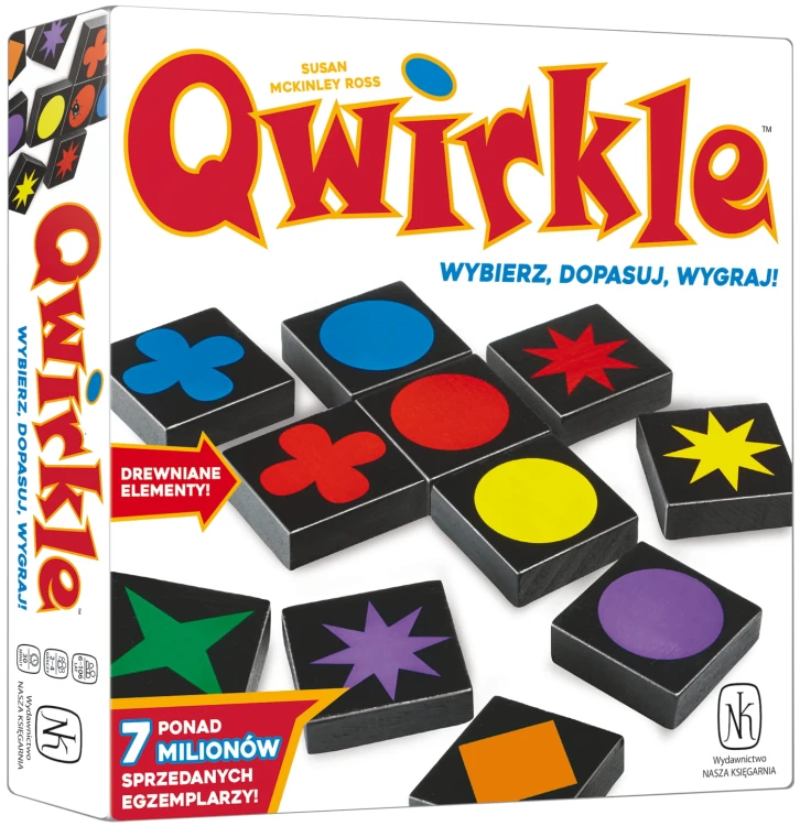 Qwirkle gra logiczna NASZA KSIĘGARNIA z drewnianymi płytkami w pudełku