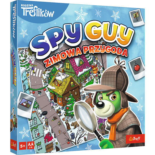 Spy Guy Zimowa Przygoda Trefl PAP, kooperacyjna gra planszowa na spostrzegawczość 5+