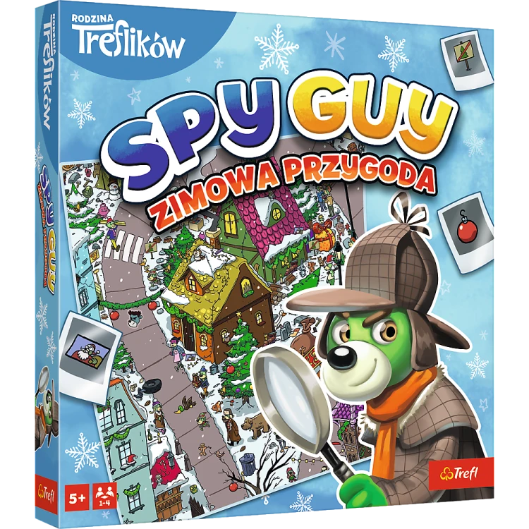 Spy Guy Zimowa Przygoda Trefl PAP, kooperacyjna gra planszowa na spostrzegawczość 5+