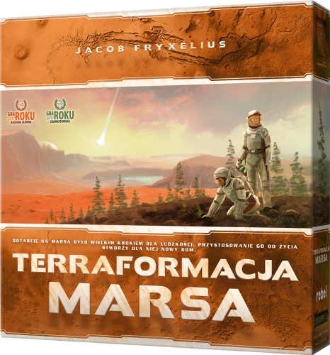 Karty projektów i elementy rozgrywki Terraformacji Marsa REBEL na widoku