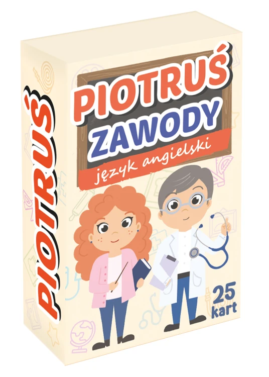 Widok kart do gry Piotruś Zawody marki KANGUR – nauka angielskiego przez zabawę