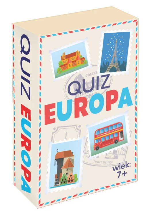 Dwustronne karty do Quiz Europa MINI - gra edukacyjna o geografii i historii Europy