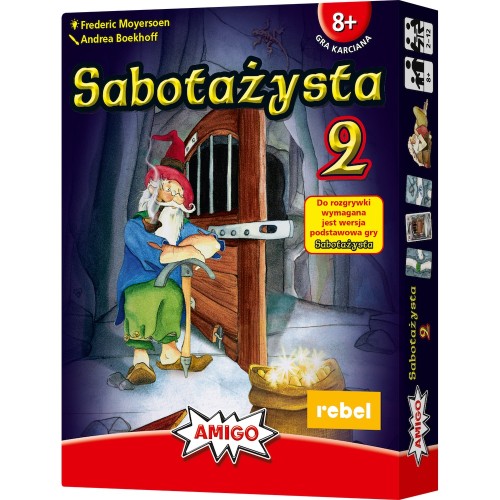 Sabotażysta 2 dodatek do gry karcianej REBEL – pudełko gry i karty