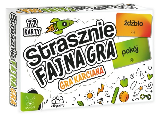 Zbliżenie na karty gry Strasznie Fajna Gra KANGUR podczas rozgrywki