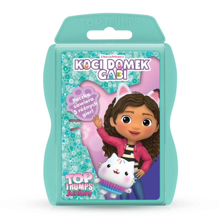 Karty Top Trumps Junior z postaciami z Kociego Domku Gabi do wspólnej zabawy