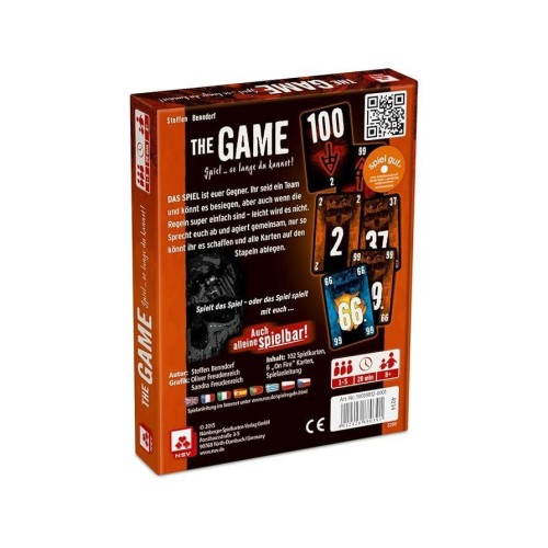 Karty gry The Game NSV ułożone na stole podczas rozgrywki
