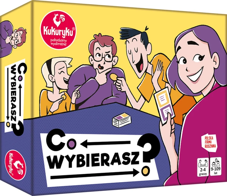 Co wybierasz? KUKURYKU, gra karciana o poznawaniu innych dla 2–4 graczy od 9 lat.