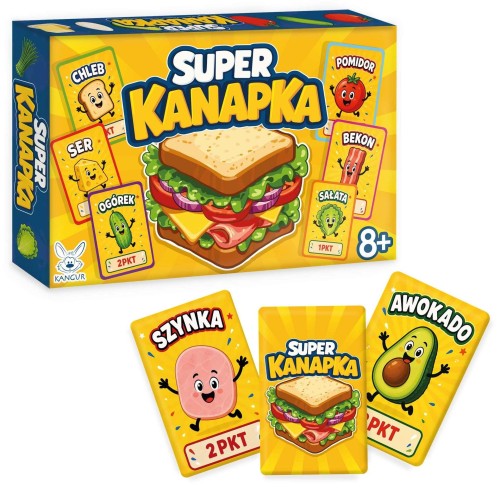Super Kanapka szybka gra karciana KANGUR - kolorowe karty do tworzenia kanapek
