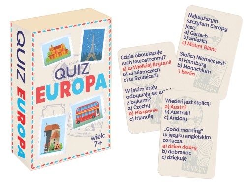 Quiz Europa MINI edukacyjna gra quizowa KANGUR z pytaniami o Europie