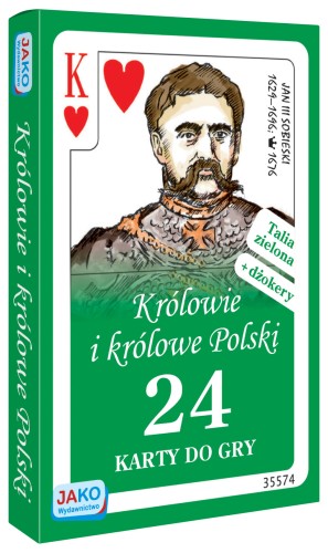Detal karty z portretem polskiego króla z talii Królowie i Królowe Polski od JAKO