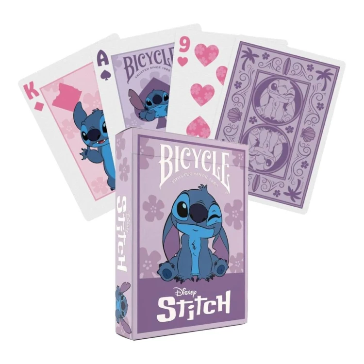 Fioletowa talia kart do gry Disney Stitch Purple marki USPC z motywem eksperymentu 626