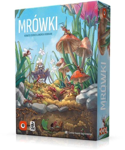 Plansza strategicznej gry planszowej Mrówki od Portal Games z widokiem na ogród