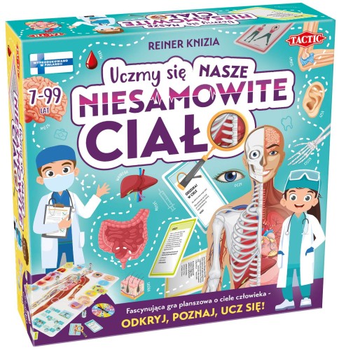 Nasze niesamowite ciało TACTIC GAMES, edukacyjna gra planszowa o ludzkim organizmie