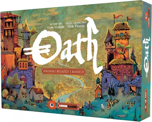 Strategiczna gra planszowa Oath Portal Games o walce o władzę i zmiennych rolach.