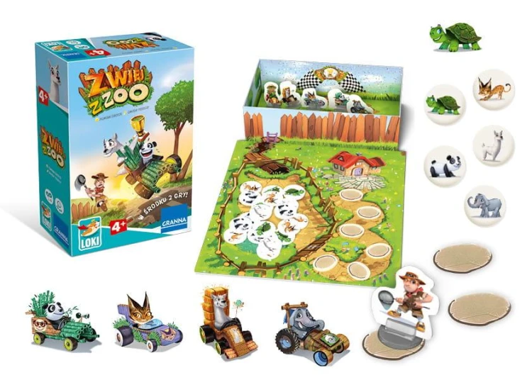 Zwiej z Zoo – zestaw dwóch gier planszowych kooperacyjnych i wyścigowych dla dzieci od 4 lat marki GRANNA