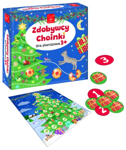 Zdobywcy Choinki świąteczna gra planszowa KANGUR z bombkami choinkowymi