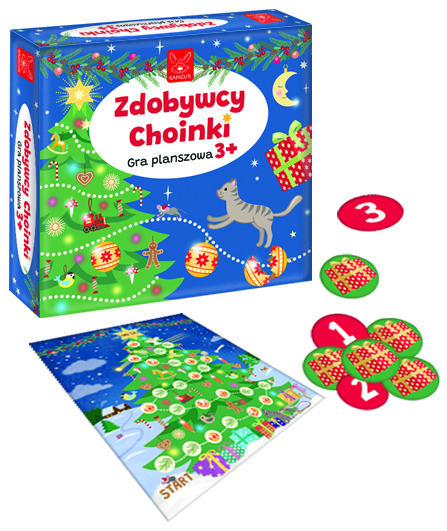 Zdobywcy Choinki świąteczna gra planszowa KANGUR z bombkami choinkowymi