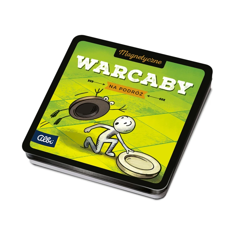 Magnetyczne warcaby ALBI na planszy 135x135 mm, idealne do podróży i rozgrywki w ruchu