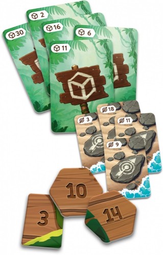 Ilustracje i komponenty do gry Toriki: Wyspa rozbitków – Lucky Duck Games