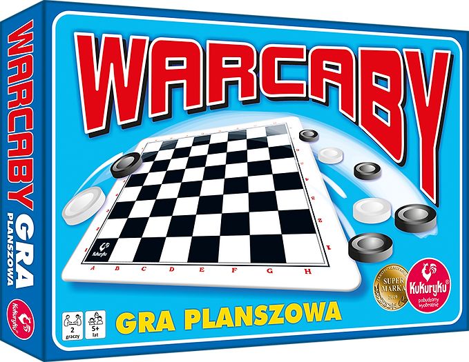 Plansza do gry Warcaby KUKURYKU 240x165 mm z drewnianymi pionami w naturalnym świetle