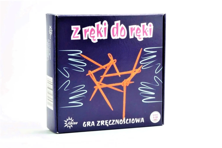 Gra zręcznościowa Z Ręki do Ręki ABINO – widok pudełka i elementów do układania