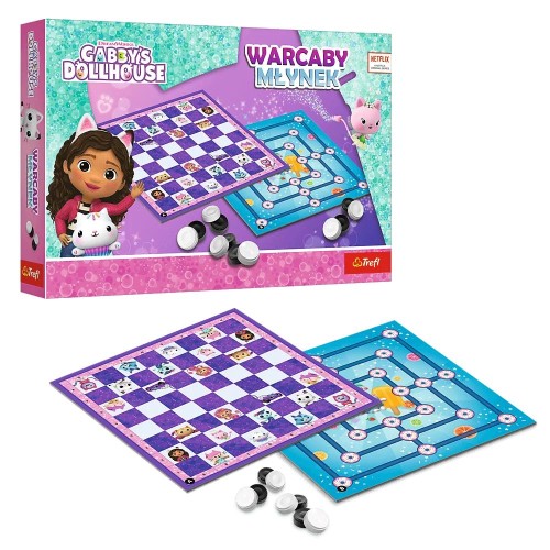 Warcaby i Młynek Koci Domek Gabi - dwie klasyczne gry strategiczne od Trefl PAP w formacie 190x286 mm