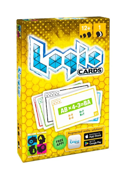 Logic Cards Yellow BRAIN GAMES – talia kart z łamigłówkami o różnym poziomie trudności