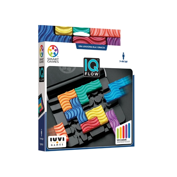 Plansza i elementy gry IQ Flow IUVI Games - logiczna łamigłówka sliding puzzle