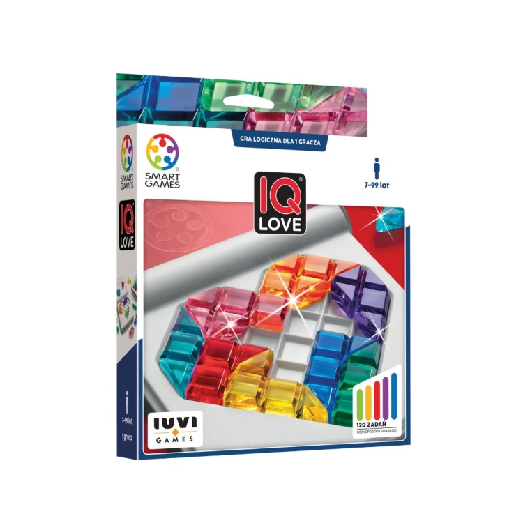Podróżna gra logiczna IQ Love IUVI Games z dwustronną planszą i 120 zadaniami