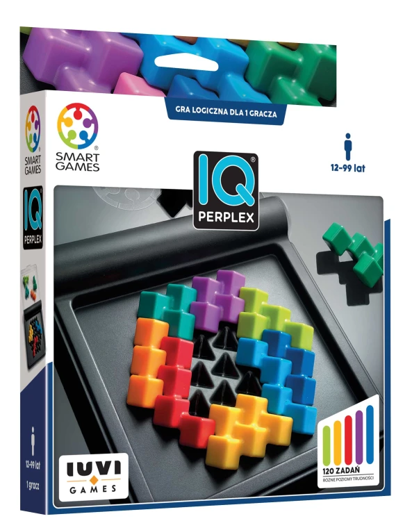 IQ Perplex gra logiczna IUVI Games na planszy o wymiarach 145x145 mm z 120 zadaniami