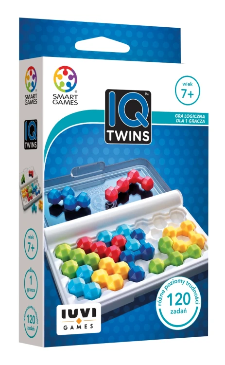 IQ Twins gra logiczna IUVI Games – widok pudełka i elementów do układania